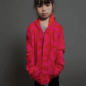 nununu Red Numbered Zip Hoodie Size 3-4